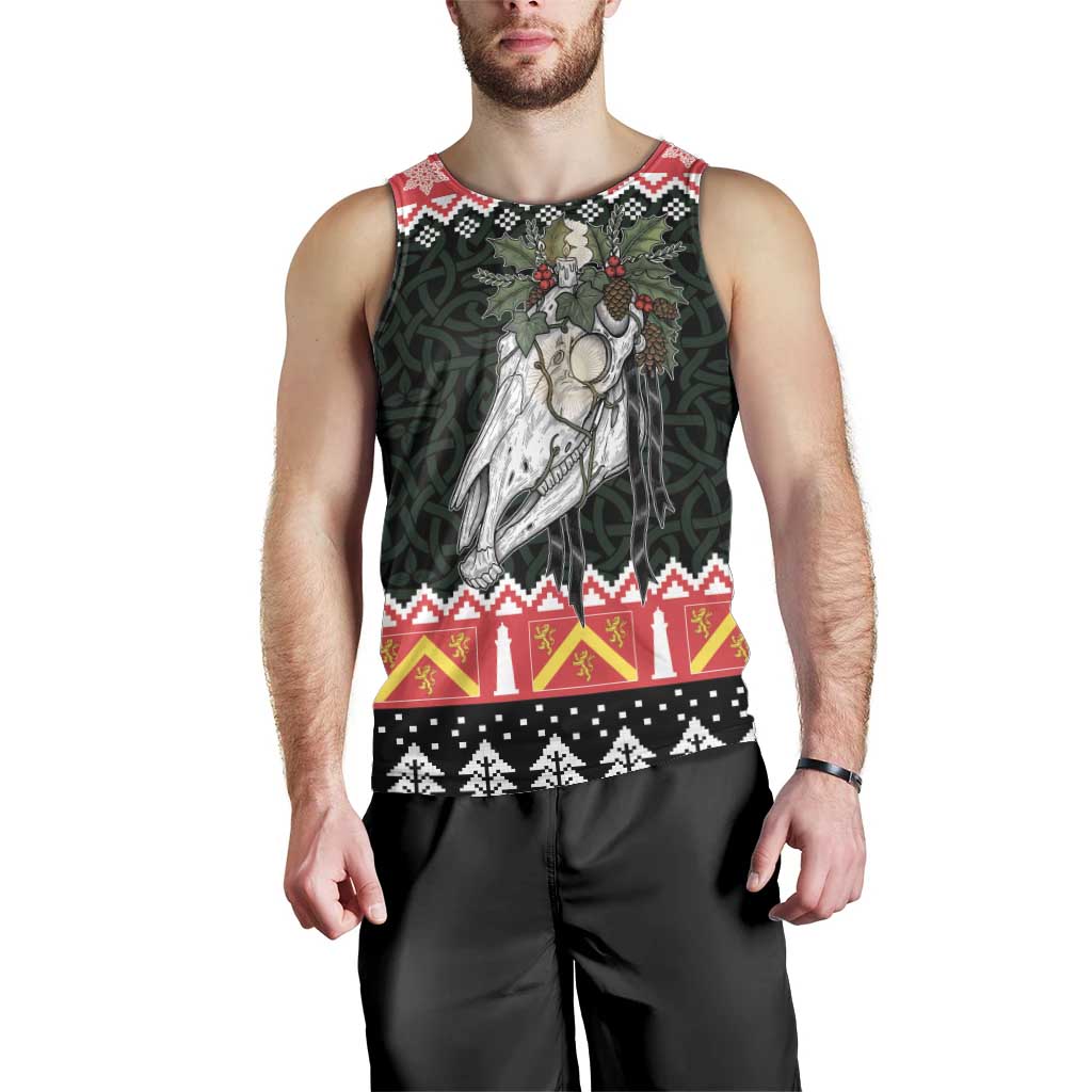 Personalized Anglesey Wales Christmas Men Tank Top Mari Lwyd Celtic Knot Style - Wonder Print Shop
