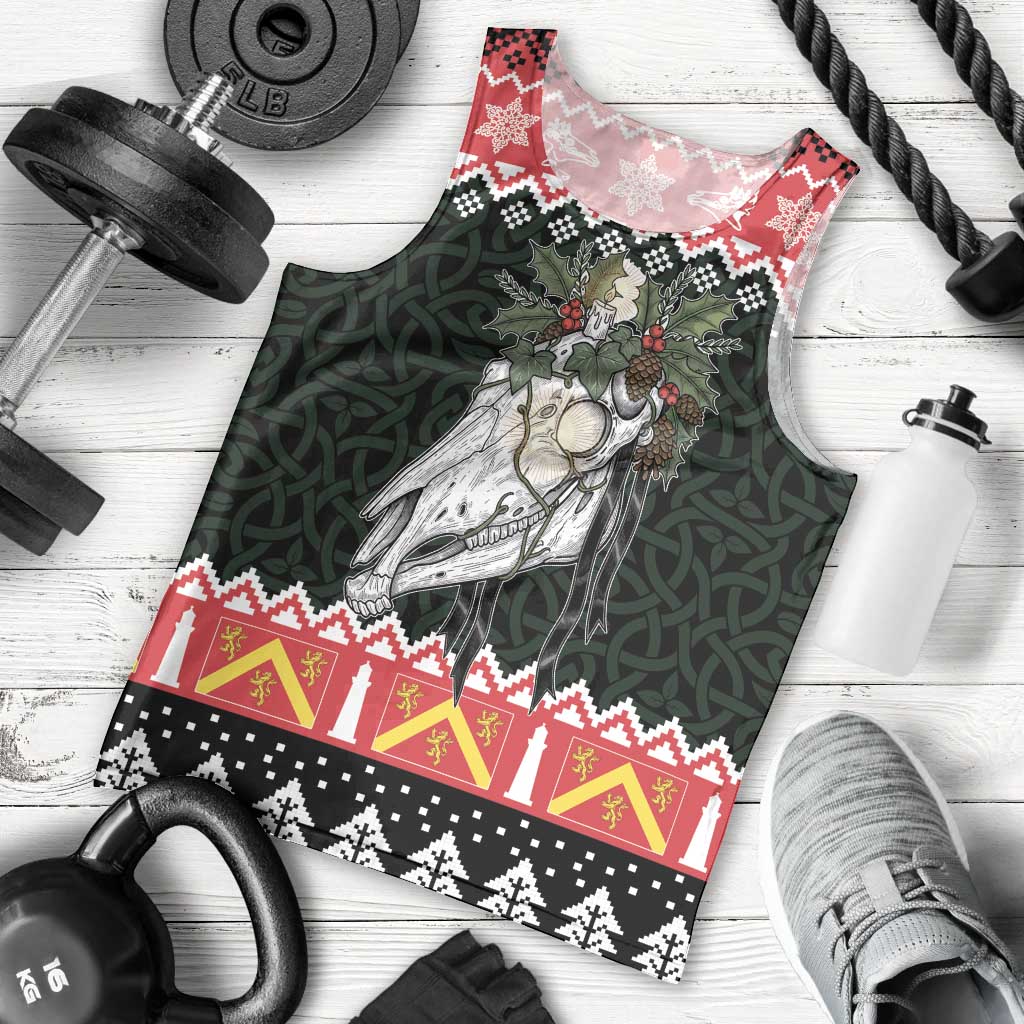 Personalized Anglesey Wales Christmas Men Tank Top Mari Lwyd Celtic Knot Style - Wonder Print Shop