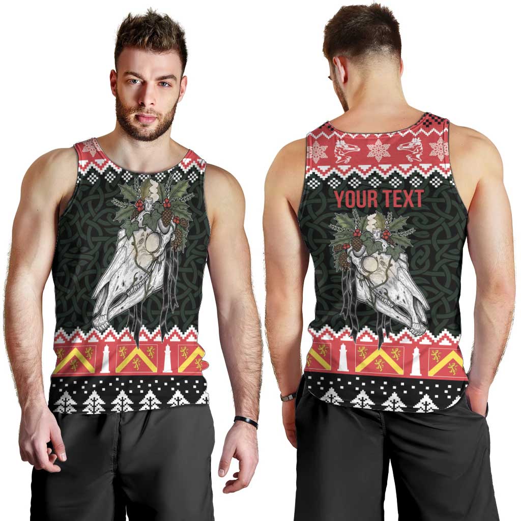 Personalized Anglesey Wales Christmas Men Tank Top Mari Lwyd Celtic Knot Style - Wonder Print Shop