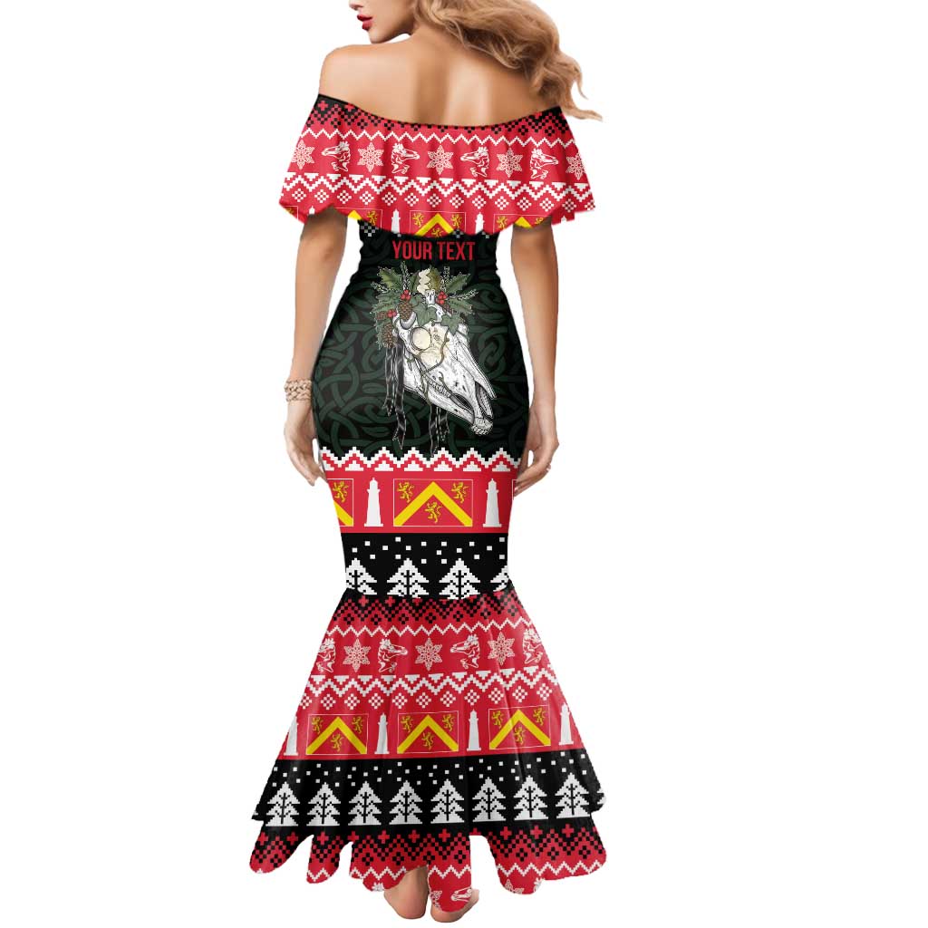 Personalized Anglesey Wales Christmas Mermaid Dress Mari Lwyd Celtic Knot Style - Wonder Print Shop