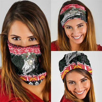 Personalized Anglesey Wales Christmas Neck Gaiter Mari Lwyd Celtic Knot Style - Wonder Print Shop