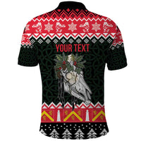 Personalized Anglesey Wales Christmas Polo Shirt Mari Lwyd Celtic Knot Style - Wonder Print Shop