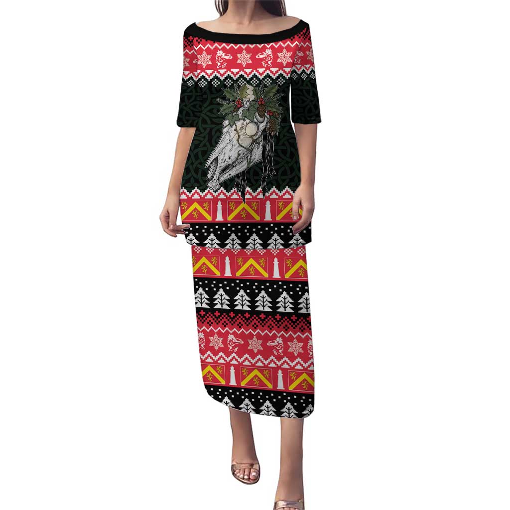 Personalized Anglesey Wales Christmas Puletasi Mari Lwyd Celtic Knot Style - Wonder Print Shop