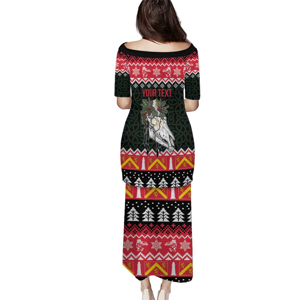 Personalized Anglesey Wales Christmas Puletasi Mari Lwyd Celtic Knot Style - Wonder Print Shop