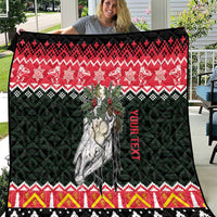 Personalized Anglesey Wales Christmas Quilt Mari Lwyd Celtic Knot Style - Wonder Print Shop