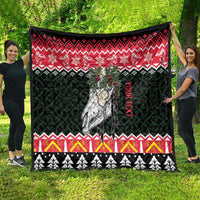 Personalized Anglesey Wales Christmas Quilt Mari Lwyd Celtic Knot Style - Wonder Print Shop