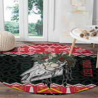 Personalized Anglesey Wales Christmas Round Carpet Mari Lwyd Celtic Knot Style - Wonder Print Shop