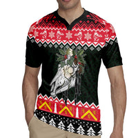 Personalized Anglesey Wales Christmas Rugby Jersey Mari Lwyd Celtic Knot Style - Wonder Print Shop