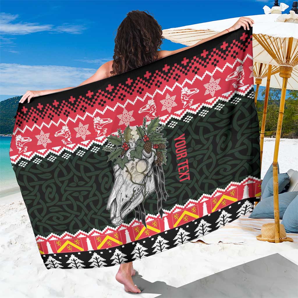 Personalized Anglesey Wales Christmas Sarong Mari Lwyd Celtic Knot Style - Wonder Print Shop