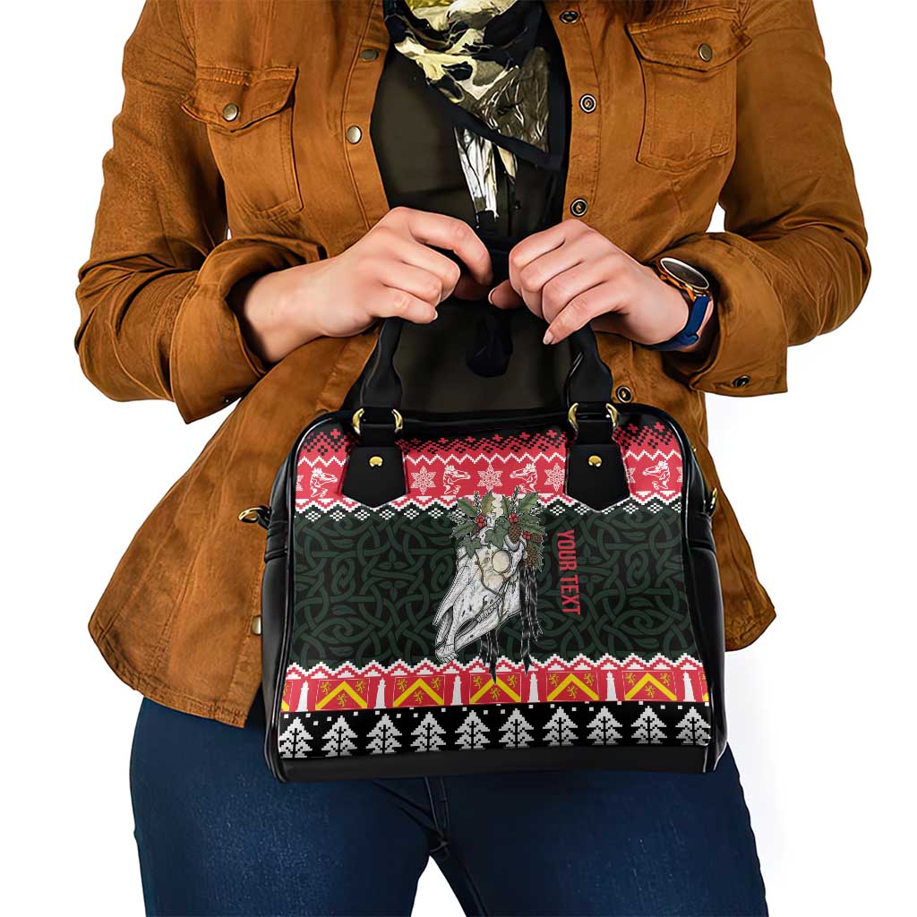 Personalized Anglesey Wales Christmas Shoulder Handbag Mari Lwyd Celtic Knot Style - Wonder Print Shop