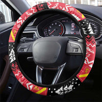 Anglesey Wales Christmas Steering Wheel Cover Mari Lwyd Celtic Knot Style - Wonder Print Shop
