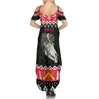 Personalized Anglesey Wales Christmas Summer Maxi Dress Mari Lwyd Celtic Knot Style - Wonder Print Shop