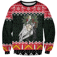 Personalized Anglesey Wales Christmas Sweatshirt Mari Lwyd Celtic Knot Style - Wonder Print Shop