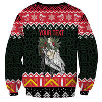 Personalized Anglesey Wales Christmas Sweatshirt Mari Lwyd Celtic Knot Style - Wonder Print Shop