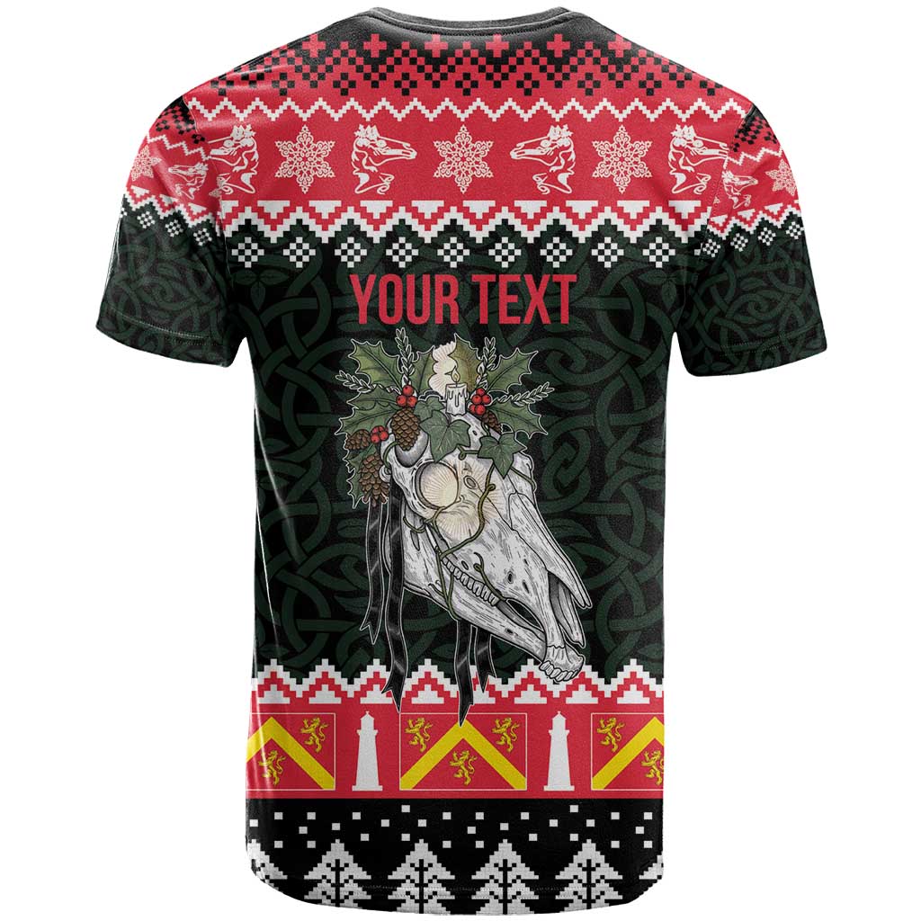 Personalized Anglesey Wales Christmas T Shirt Mari Lwyd Celtic Knot Style - Wonder Print Shop