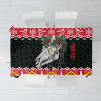 Personalized Anglesey Wales Christmas Tablecloth Mari Lwyd Celtic Knot Style - Wonder Print Shop