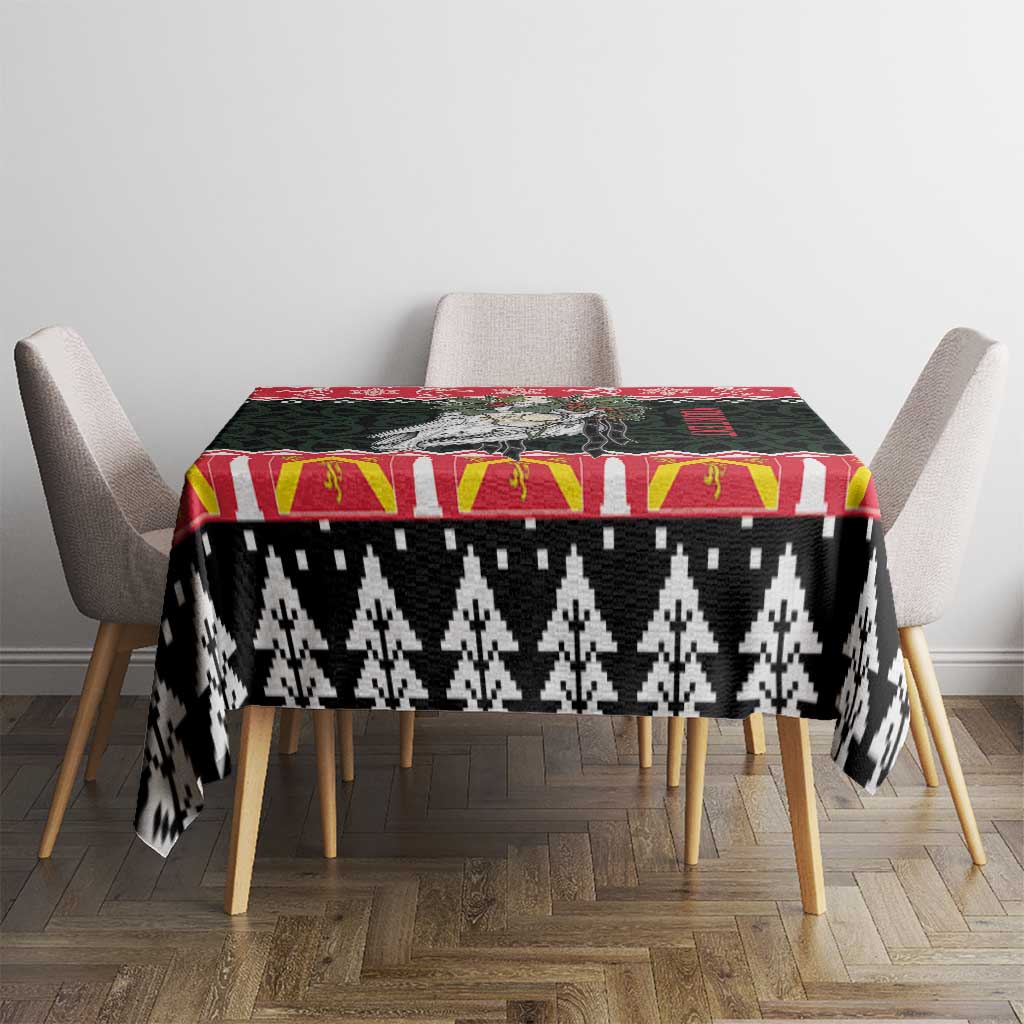 Personalized Anglesey Wales Christmas Tablecloth Mari Lwyd Celtic Knot Style - Wonder Print Shop