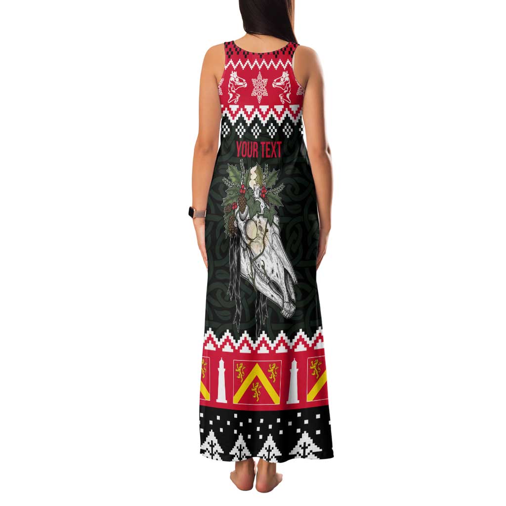 Personalized Anglesey Wales Christmas Tank Maxi Dress Mari Lwyd Celtic Knot Style - Wonder Print Shop