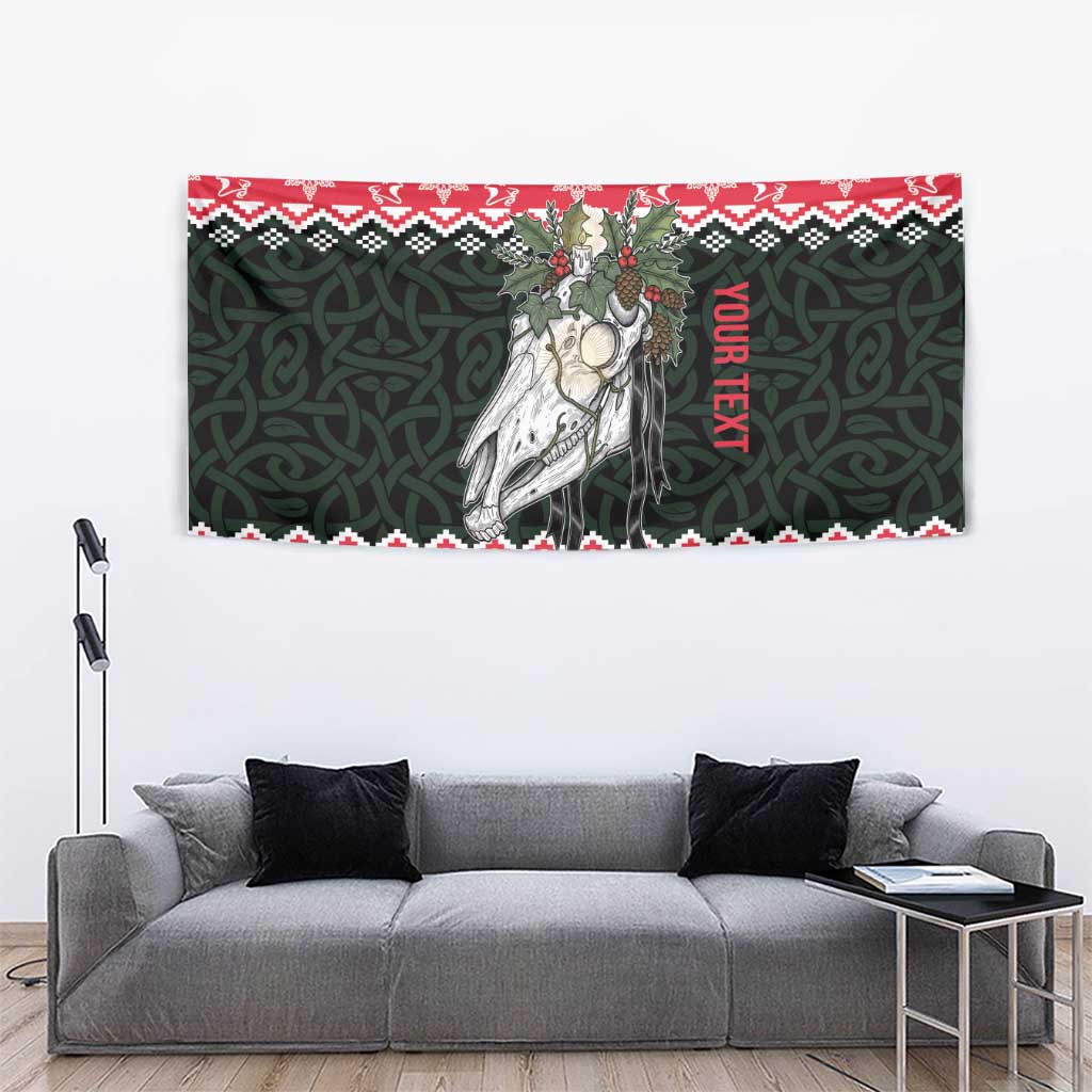 Personalized Anglesey Wales Christmas Tapestry Mari Lwyd Celtic Knot Style - Wonder Print Shop