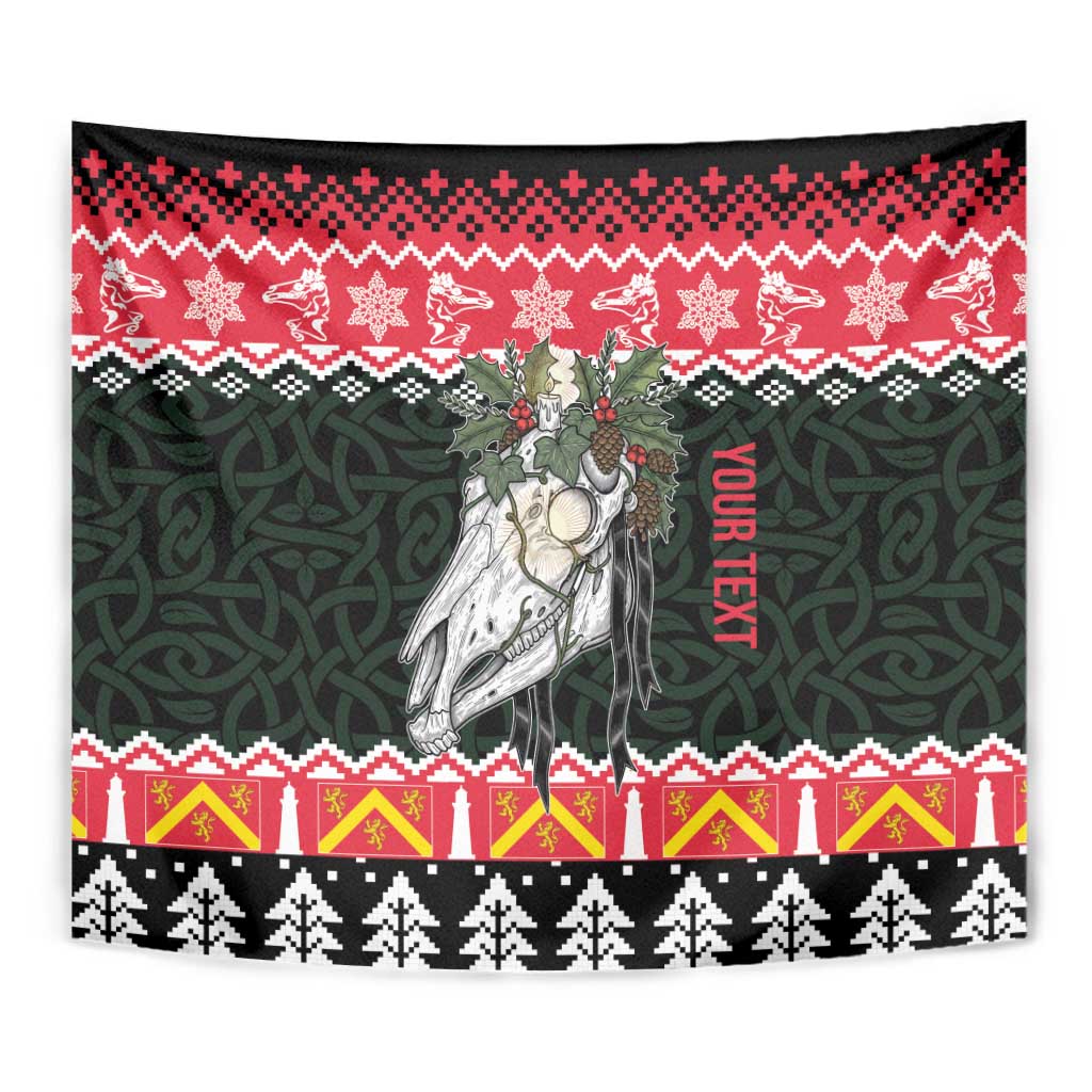 Personalized Anglesey Wales Christmas Tapestry Mari Lwyd Celtic Knot Style - Wonder Print Shop