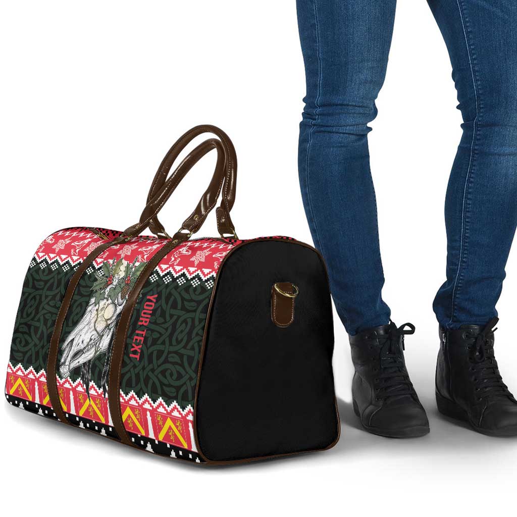 Personalized Anglesey Wales Christmas Travel Bag Mari Lwyd Celtic Knot Style - Wonder Print Shop