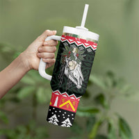 Personalized Anglesey Wales Christmas Tumbler With Handle Mari Lwyd Celtic Knot Style - Wonder Print Shop