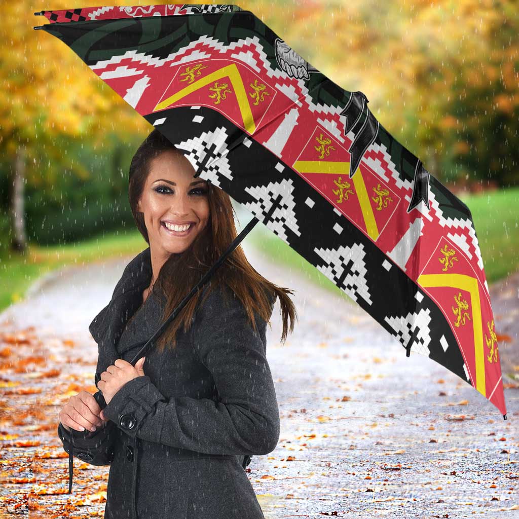 Personalized Anglesey Wales Christmas Umbrella Mari Lwyd Celtic Knot Style - Wonder Print Shop