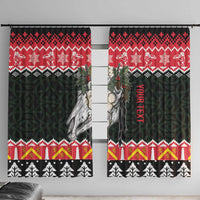 Personalized Anglesey Wales Christmas Window Curtain Mari Lwyd Celtic Knot Style - Wonder Print Shop
