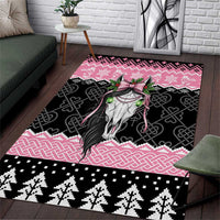 Anglesey Wales Christmas Area Rug Pink Mari Lwyd Welsh Celtic Knot - Wonder Print Shop
