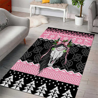 Anglesey Wales Christmas Area Rug Pink Mari Lwyd Welsh Celtic Knot - Wonder Print Shop