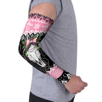 Anglesey Wales Christmas Arm Sleeves Pink Mari Lwyd Welsh Celtic Knot - Wonder Print Shop