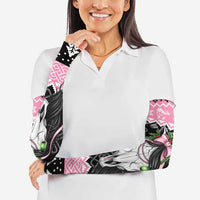 Anglesey Wales Christmas Arm Sleeves Pink Mari Lwyd Welsh Celtic Knot - Wonder Print Shop