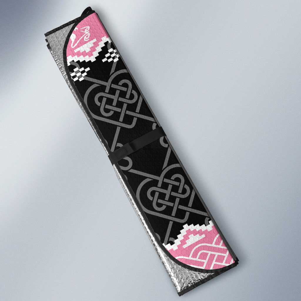 Anglesey Wales Christmas Auto Sun Shade Pink Mari Lwyd Welsh Celtic Knot - Wonder Print Shop