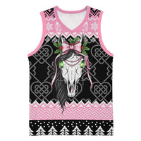 Anglesey Wales Christmas Basketball Jersey Pink Mari Lwyd Welsh Celtic Knot - Wonder Print Shop