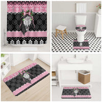 Anglesey Wales Christmas Bathroom Set Pink Mari Lwyd Welsh Celtic Knot - Wonder Print Shop