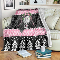 Anglesey Wales Christmas Blanket Pink Mari Lwyd Welsh Celtic Knot - Wonder Print Shop