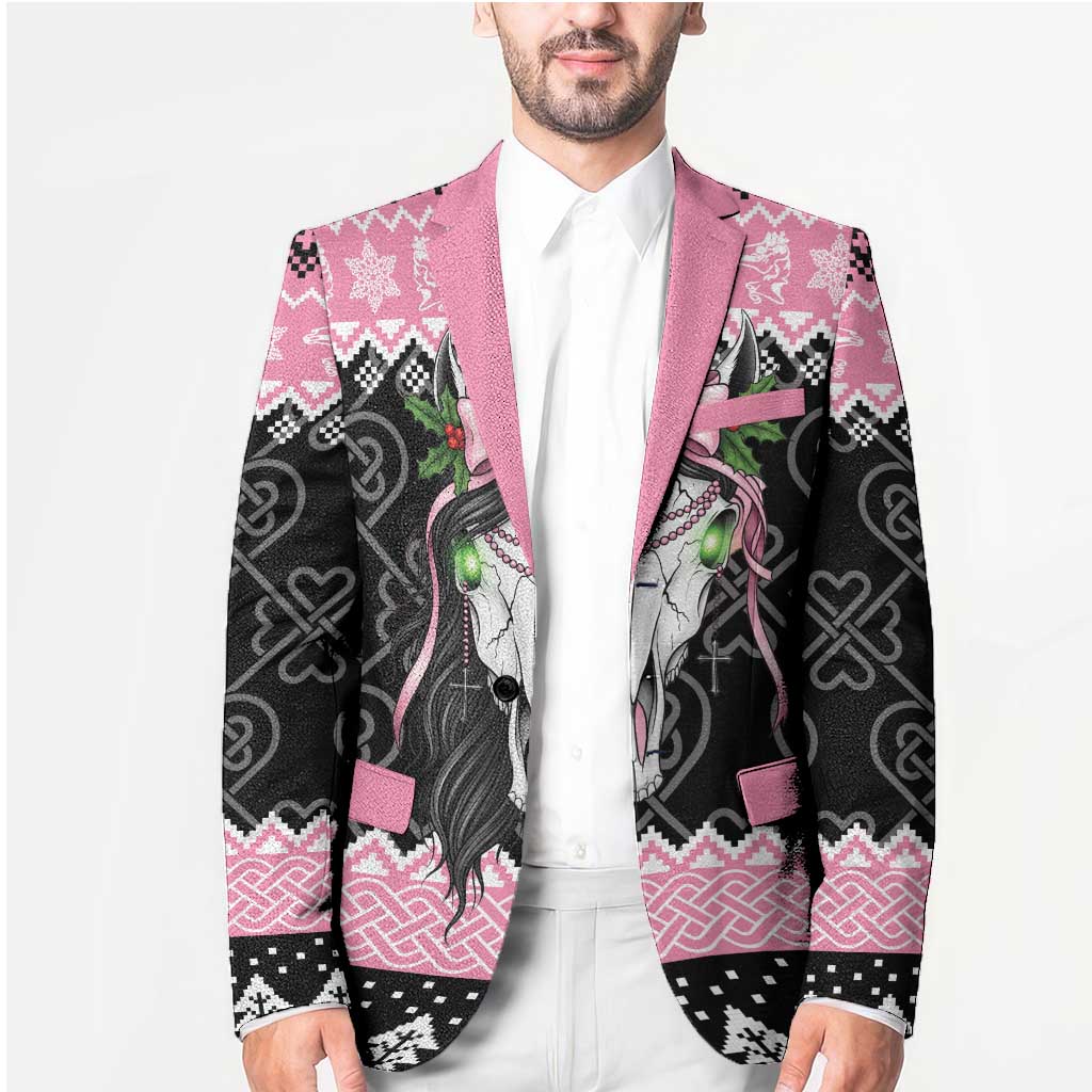 Anglesey Wales Christmas Blazer Pink Mari Lwyd Welsh Celtic Knot - Wonder Print Shop