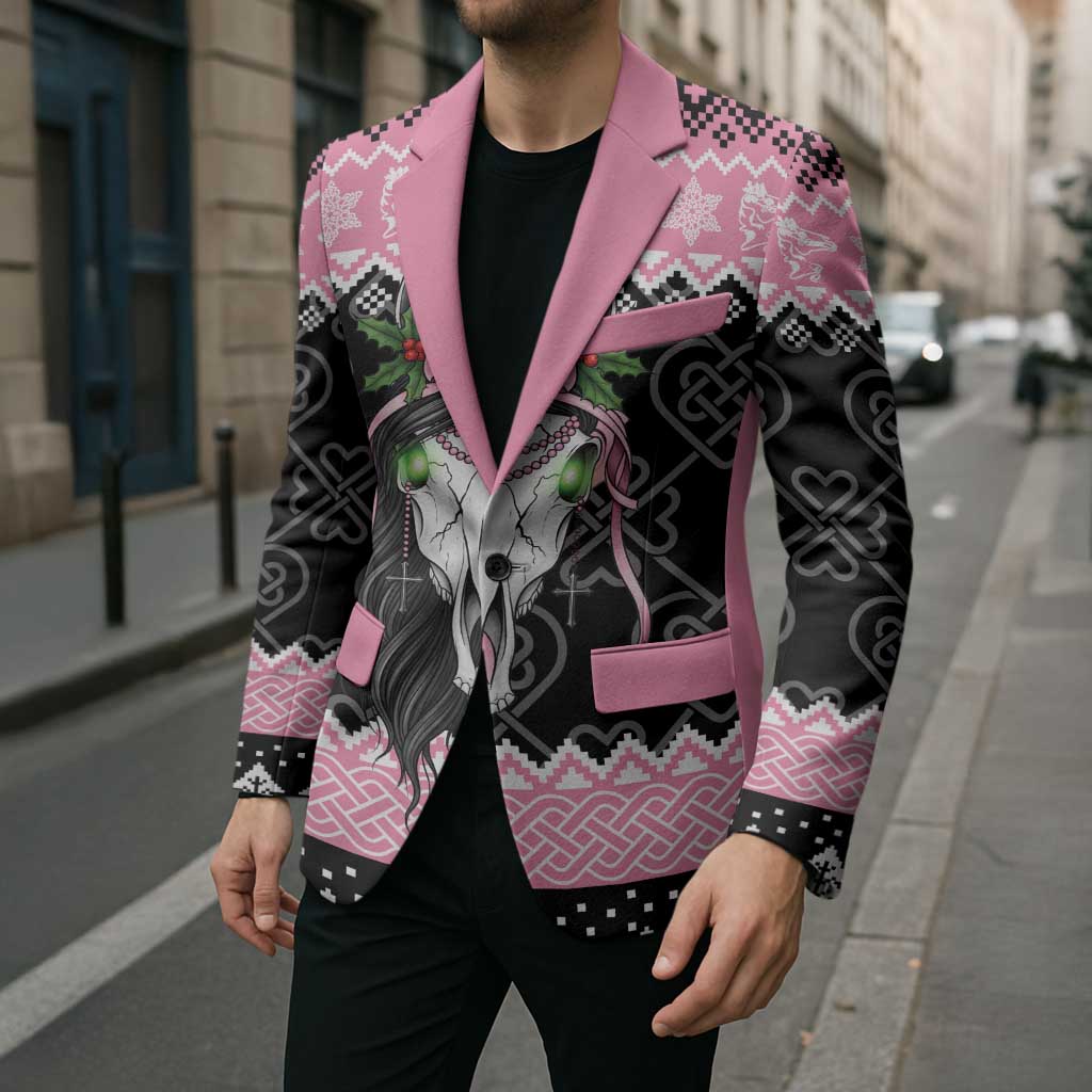 Anglesey Wales Christmas Blazer Pink Mari Lwyd Welsh Celtic Knot - Wonder Print Shop