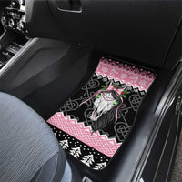 Anglesey Wales Christmas Car Mats Pink Mari Lwyd Welsh Celtic Knot - Wonder Print Shop