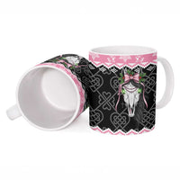 Anglesey Wales Christmas Ceramic Mug Pink Mari Lwyd Welsh Celtic Knot - Wonder Print Shop