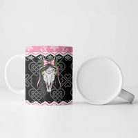 Anglesey Wales Christmas Ceramic Mug Pink Mari Lwyd Welsh Celtic Knot - Wonder Print Shop