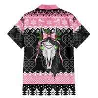 Anglesey Wales Christmas Family Matching Mermaid Dress and Hawaiian Shirt Pink Mari Lwyd Welsh Celtic Knot - Wonder Print Shop