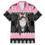 Anglesey Wales Christmas Family Matching Off The Shoulder Long Sleeve Dress and Hawaiian Shirt Pink Mari Lwyd Welsh Celtic Knot - Wonder Print Shop