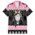 Anglesey Wales Christmas Family Matching Off Shoulder Maxi Dress and Hawaiian Shirt Pink Mari Lwyd Welsh Celtic Knot - Wonder Print Shop