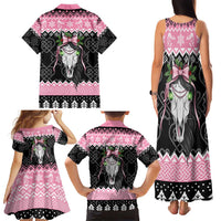 Anglesey Wales Christmas Family Matching Tank Maxi Dress and Hawaiian Shirt Pink Mari Lwyd Welsh Celtic Knot - Wonder Print Shop