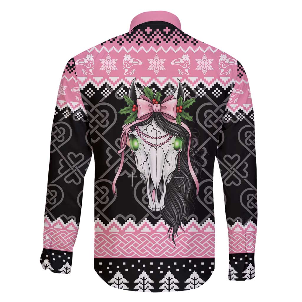 Anglesey Wales Christmas Family Matching Tank Maxi Dress and Hawaiian Shirt Pink Mari Lwyd Welsh Celtic Knot - Wonder Print Shop