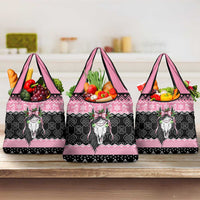 Anglesey Wales Christmas Grocery Bag Pink Mari Lwyd Welsh Celtic Knot - Wonder Print Shop