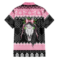 Anglesey Wales Christmas Hawaiian Shirt Pink Mari Lwyd Welsh Celtic Knot - Wonder Print Shop