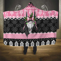 Anglesey Wales Christmas Hooded Blanket Pink Mari Lwyd Welsh Celtic Knot - Wonder Print Shop