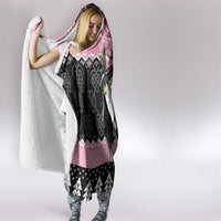 Anglesey Wales Christmas Hooded Blanket Pink Mari Lwyd Welsh Celtic Knot - Wonder Print Shop